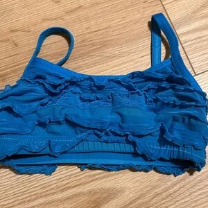 Girls' Turquoise Ruffle Dance Top